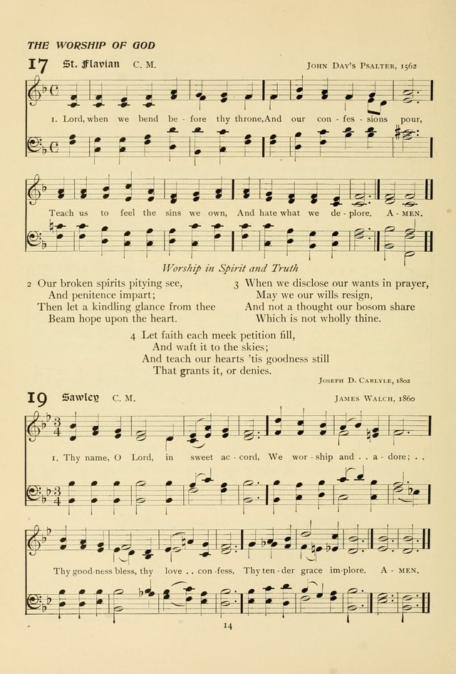 The Pilgrim Hymnal page 14