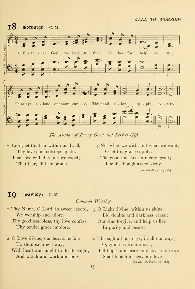 The Pilgrim Hymnal page 15