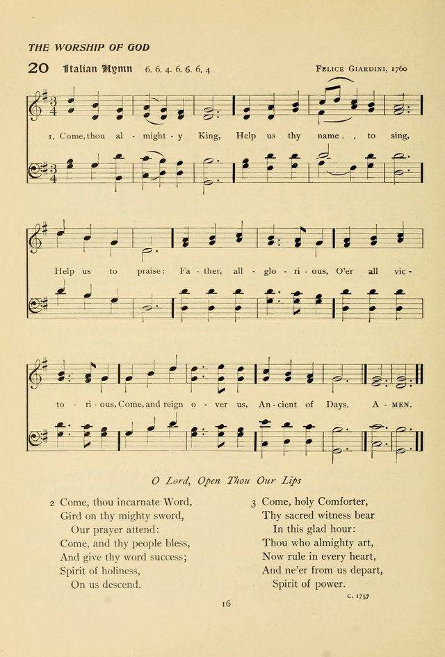 The Pilgrim Hymnal page 16
