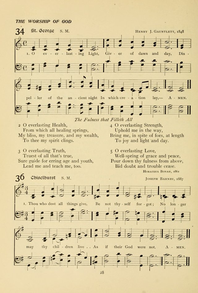 The Pilgrim Hymnal page 28