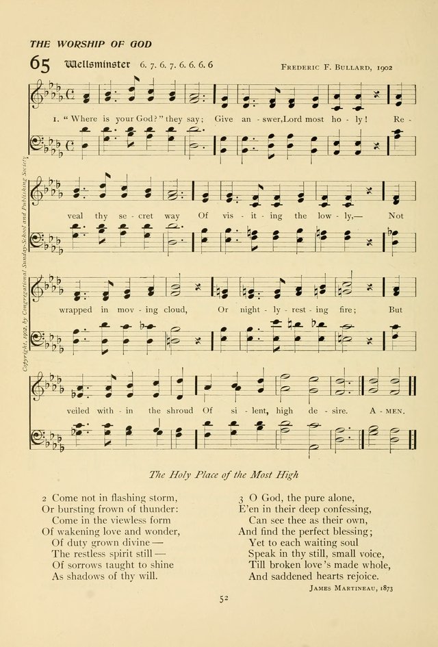 The Pilgrim Hymnal page 52