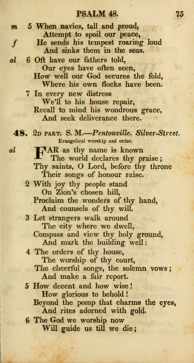 Psalms and Hymns, Adapted to Public Worship: and approved by the General Assembly of the Presbyterian Church in the United States of America: the latter being arranged according to subjects... page 75
