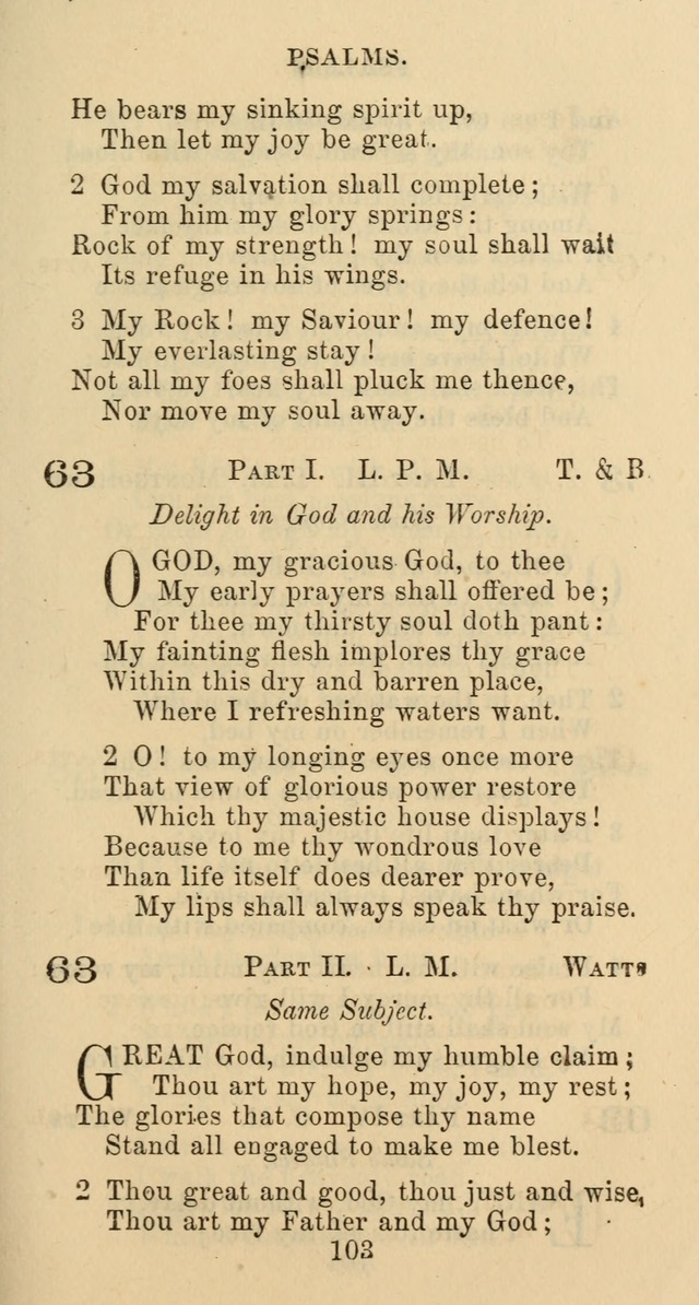 Psalms and Hymns: adapted to social, private and public worship in the Cumberland Presbyterian Chruch page 103