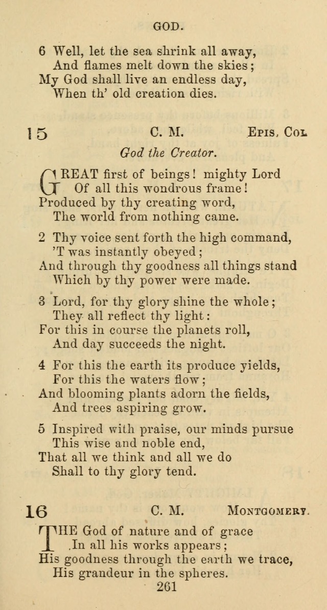 Psalms and Hymns: adapted to social, private and public worship in the Cumberland Presbyterian Chruch page 261