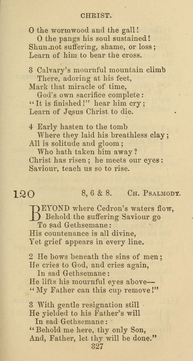 Psalms and Hymns: adapted to social, private and public worship in the Cumberland Presbyterian Chruch page 327
