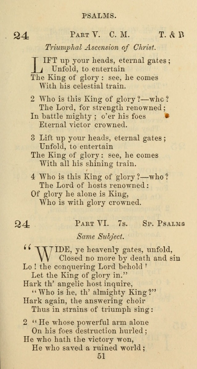 Psalms and Hymns: adapted to social, private and public worship in the Cumberland Presbyterian Chruch page 51