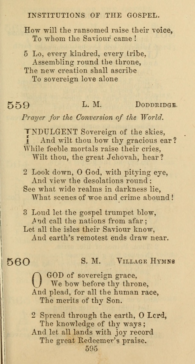 Psalms and Hymns: adapted to social, private and public worship in the Cumberland Presbyterian Chruch page 595