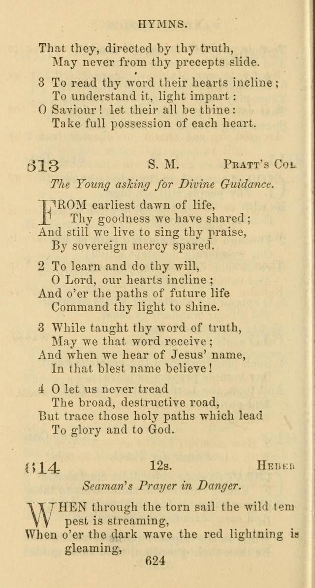 Psalms and Hymns: adapted to social, private and public worship in the Cumberland Presbyterian Chruch page 624