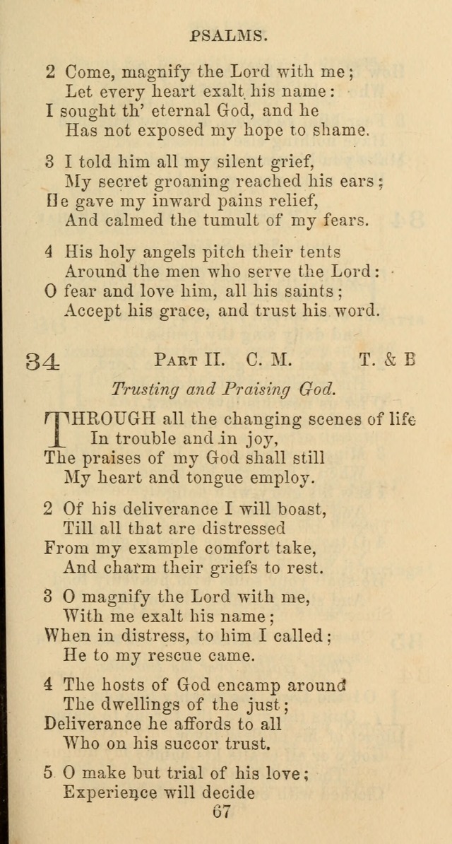 Psalms and Hymns: adapted to social, private and public worship in the Cumberland Presbyterian Chruch page 67