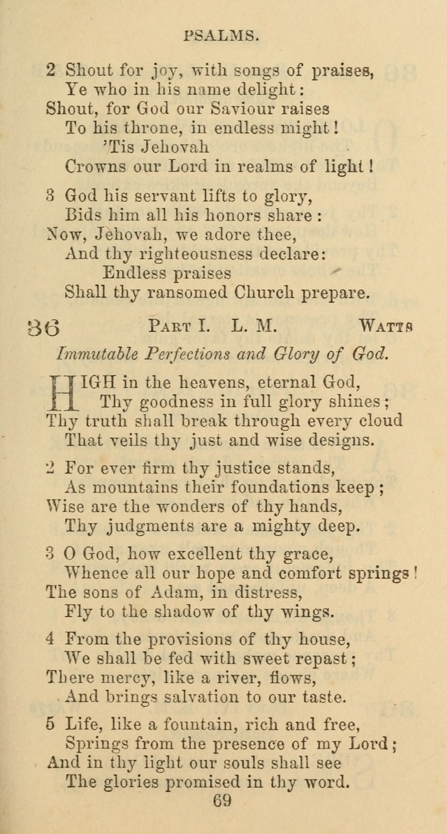 Psalms and Hymns: adapted to social, private and public worship in the Cumberland Presbyterian Chruch page 69