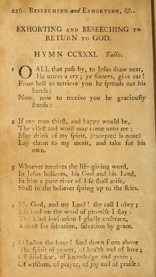 A Pocket hymn-book, designed as a constant companion for the pious: collected from various authors (11th ed.) page 226
