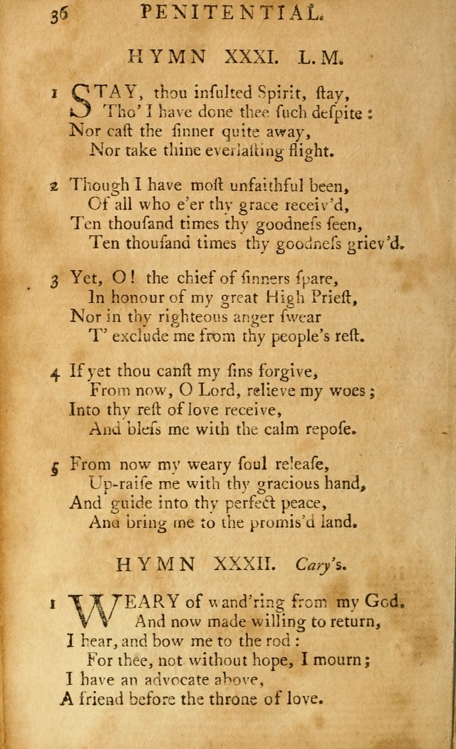 A Pocket hymn-book, designed as a constant companion for the pious: collected from various authors (11th ed.) page 36
