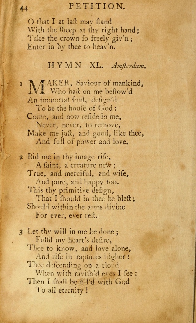 A Pocket hymn-book, designed as a constant companion for the pious: collected from various authors (11th ed.) page 44