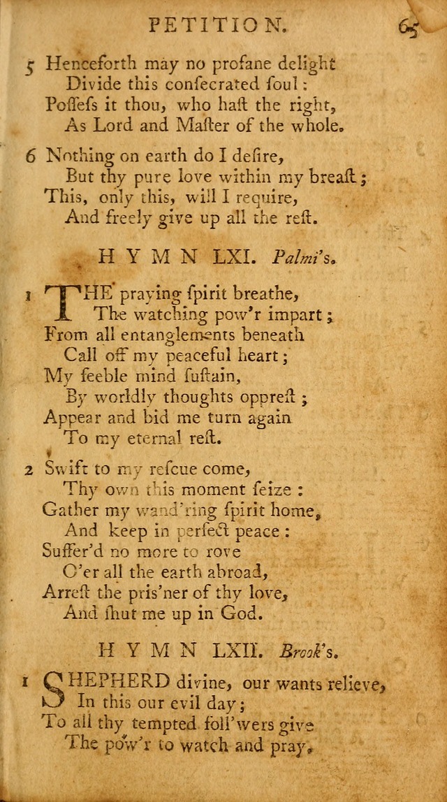 A Pocket Hymn-book: designed as a constant companion for the pious, collected from various authors (18th ed.) page 67