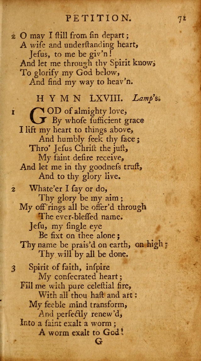 A Pocket Hymn-book: designed as a constant companion for the pious, collected from various authors (18th ed.) page 73
