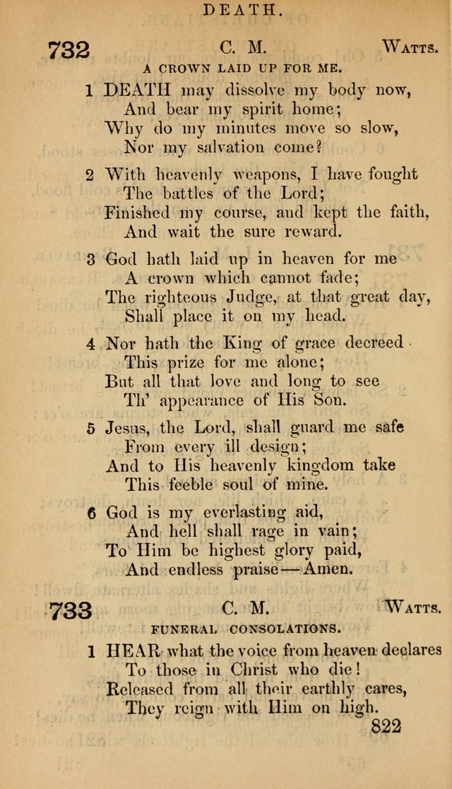 The Psalms and Hymns, with the Doctrinal Standards and Liturgy of the Reformed Protestant Dutch Church in North America page 830
