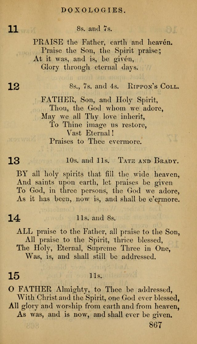 The Psalms and Hymns, with the Doctrinal Standards and Liturgy of the Reformed Protestant Dutch Church in North America page 875