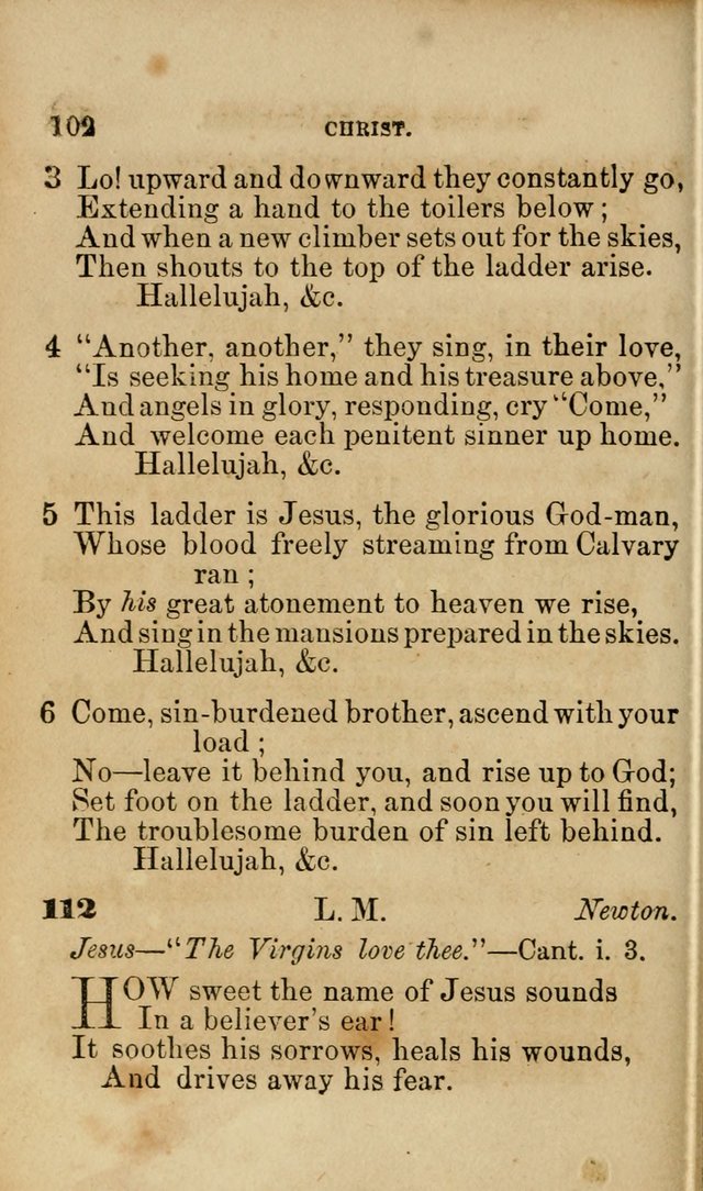 Pocket Hymns: original and selected. designed for the use of the regular Baptist church, and all who love our Lord Jesus Christ page 102