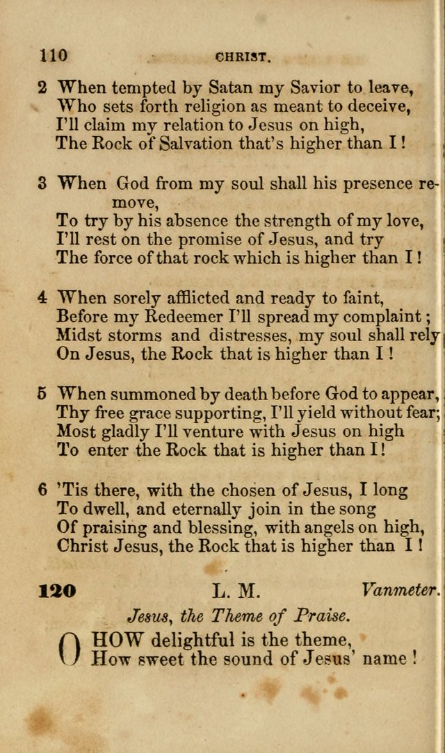 Pocket Hymns: original and selected. designed for the use of the regular Baptist church, and all who love our Lord Jesus Christ page 110