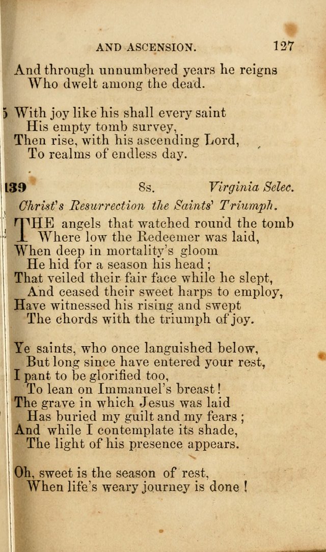 Pocket Hymns: original and selected. designed for the use of the regular Baptist church, and all who love our Lord Jesus Christ page 127