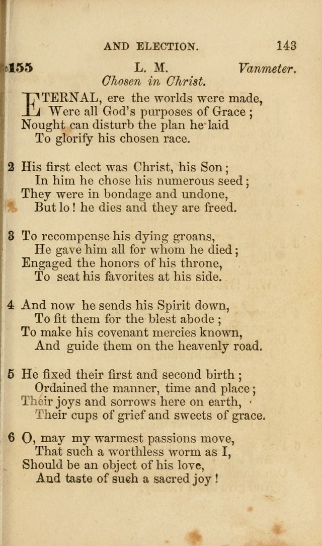 Pocket Hymns: original and selected. designed for the use of the regular Baptist church, and all who love our Lord Jesus Christ page 143