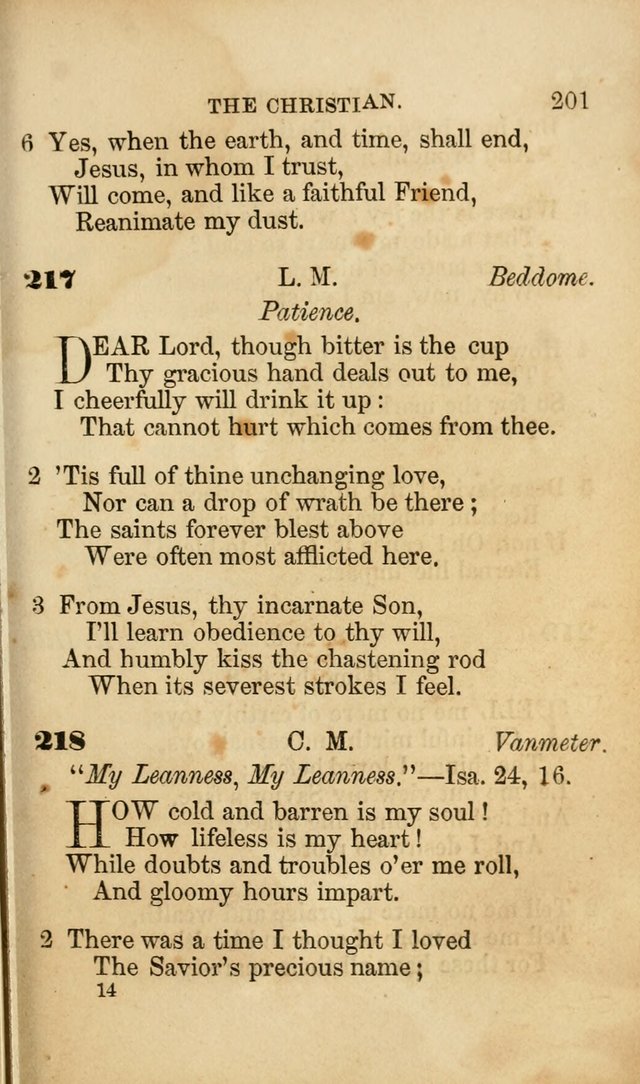 Pocket Hymns: original and selected. designed for the use of the regular Baptist church, and all who love our Lord Jesus Christ page 201