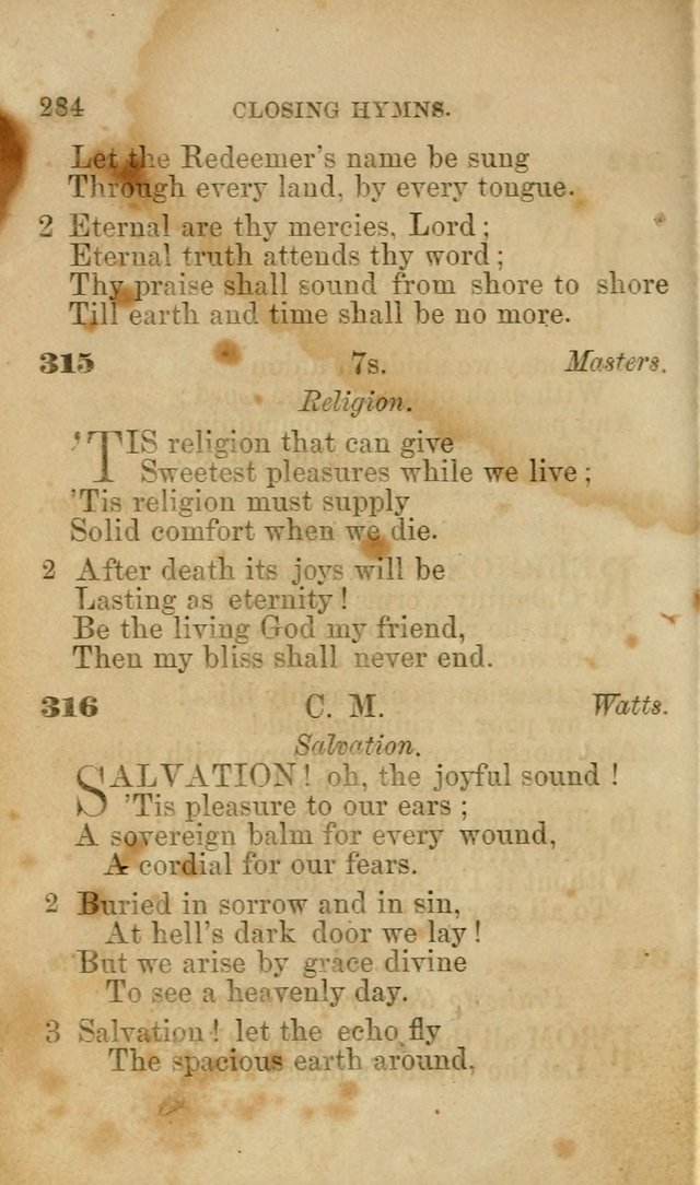 Pocket Hymns: original and selected. designed for the use of the regular Baptist church, and all who love our Lord Jesus Christ page 286