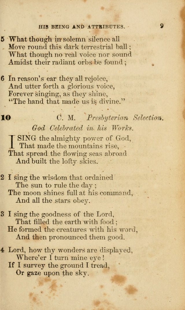 Pocket Hymns: original and selected. designed for the use of the regular Baptist church, and all who love our Lord Jesus Christ page 9