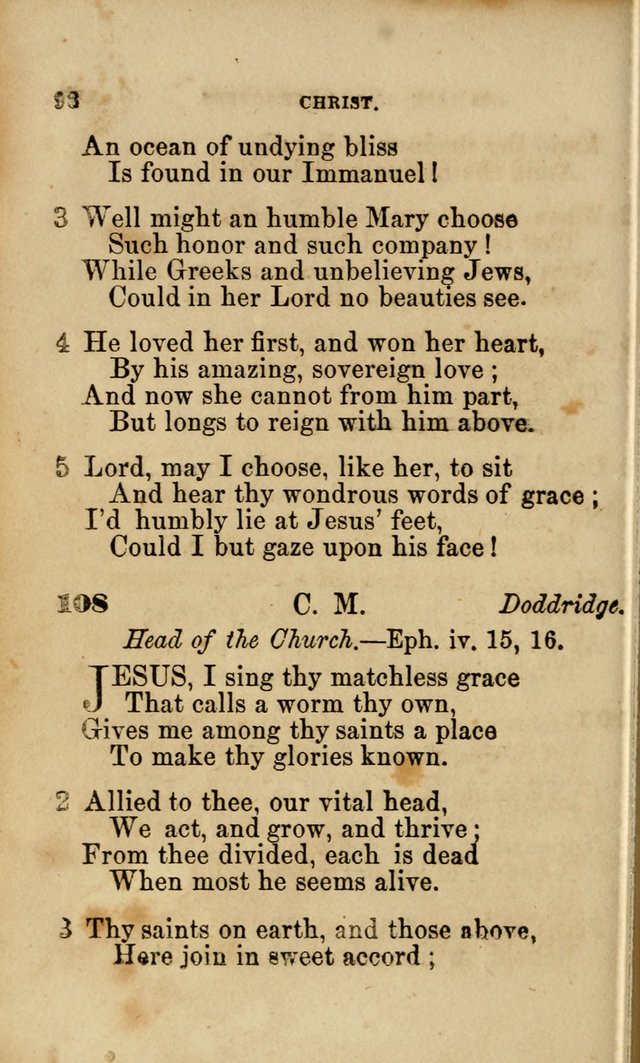Pocket Hymns: original and selected. designed for the use of the regular Baptist church, and all who love our Lord Jesus Christ page 98