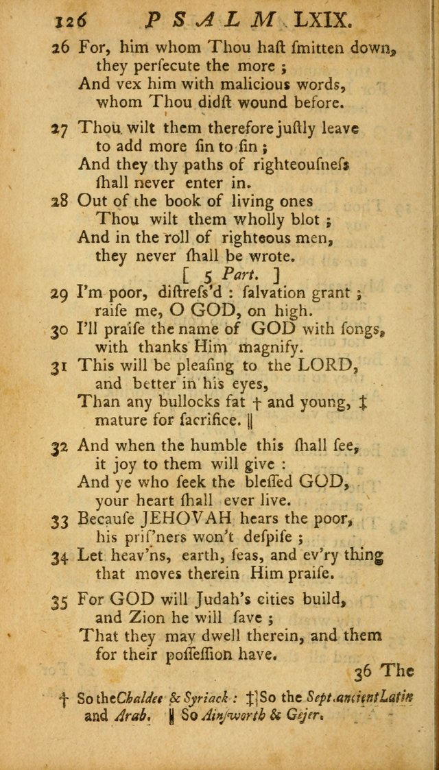The Psalms, Hymns and Spiritual Songs of the Old and New Testament, faithully translated into English metre: being the New England Psalm Book (Rev. and Improved) page 126