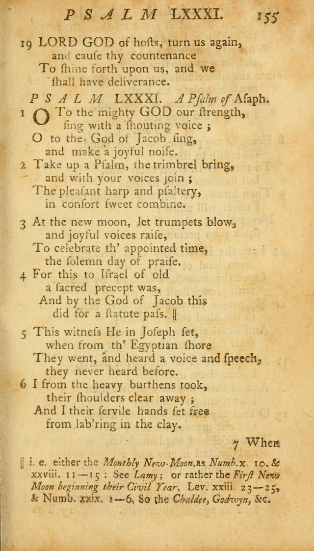 The Psalms, Hymns and Spiritual Songs of the Old and New Testament, faithully translated into English metre: being the New England Psalm Book (Rev. and Improved) page 155