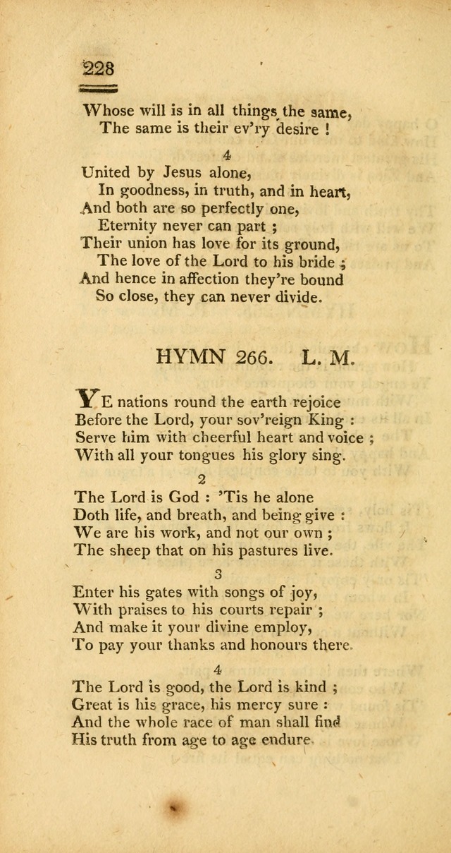 Psalms, Hymns and Spiritual Songs: selected and designed for the use of  the church universal, in public and private devotion; with an appendix, containing the original hymns omitted in the last ed. page 230
