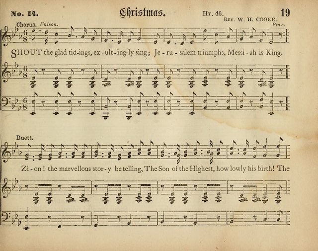 Palm Leaves: a collection of Sunday school tunes and carols for the use of the Protestant Episcopal Church page 19