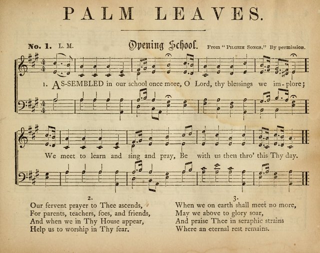 Palm Leaves: a collection of Sunday school tunes and carols for the use of the Protestant Episcopal Church page 3