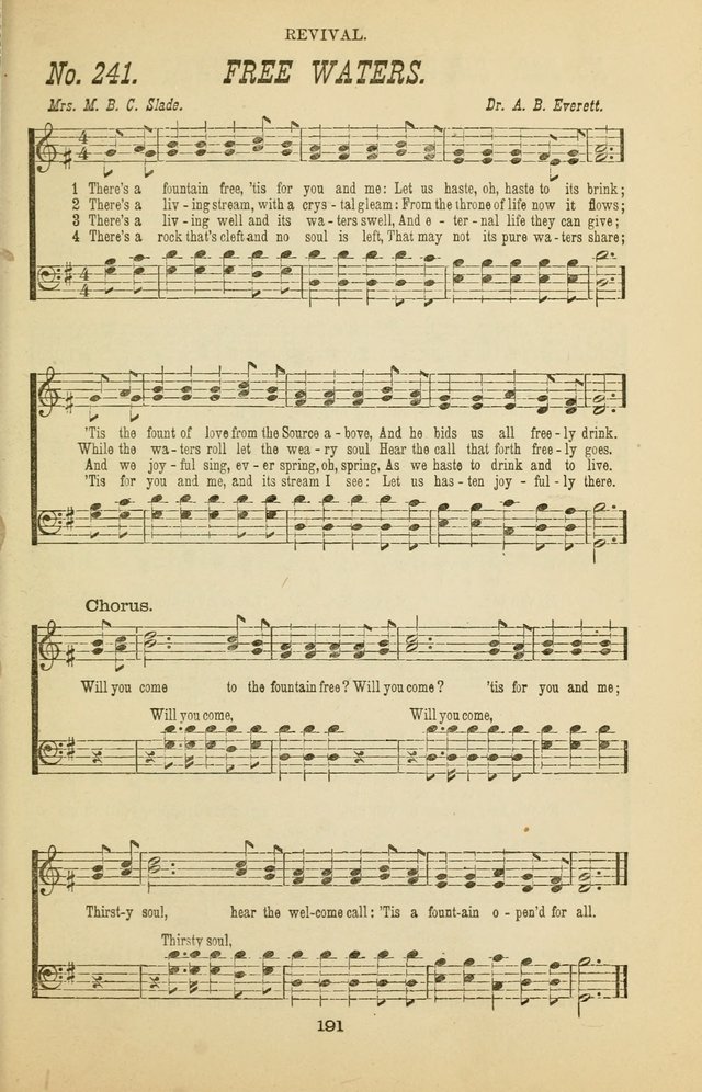 Prayer and Praise: or Hymns and Tunes for Prayer Meetings, Praise Meetings, Experience Meetings, Revivals, Missionary Meetings and all special occasions of Christian work and worship page 191