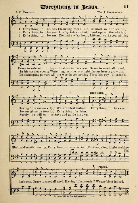 Praise in Song: a collection of hymns and sacred melodies page 91