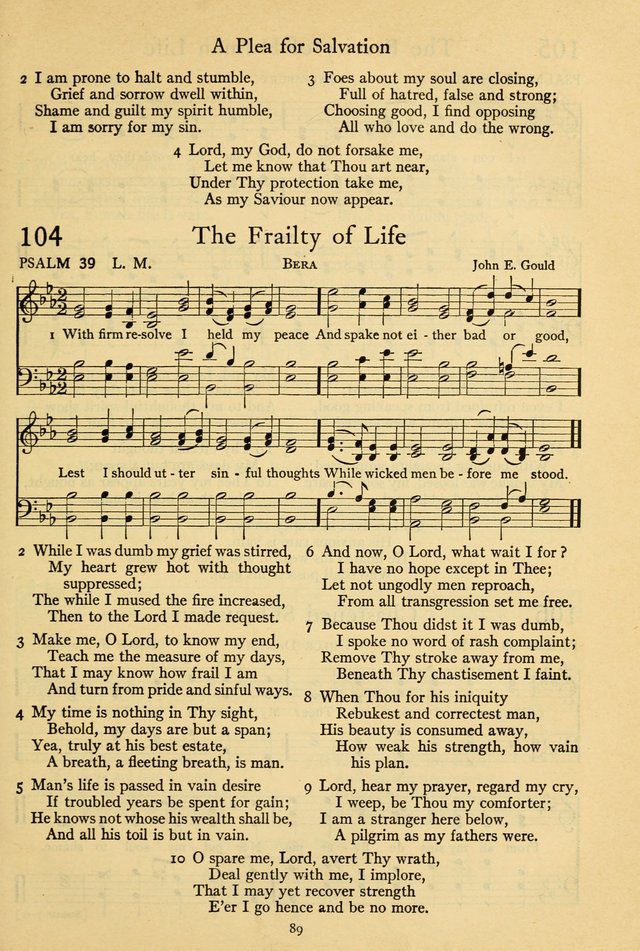 The Psalter: with responsive readings page 89