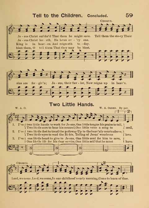 Primary Songs No. 2: for the primary class in the sabbath school and for use in the home, the kindergarten and day school page 59