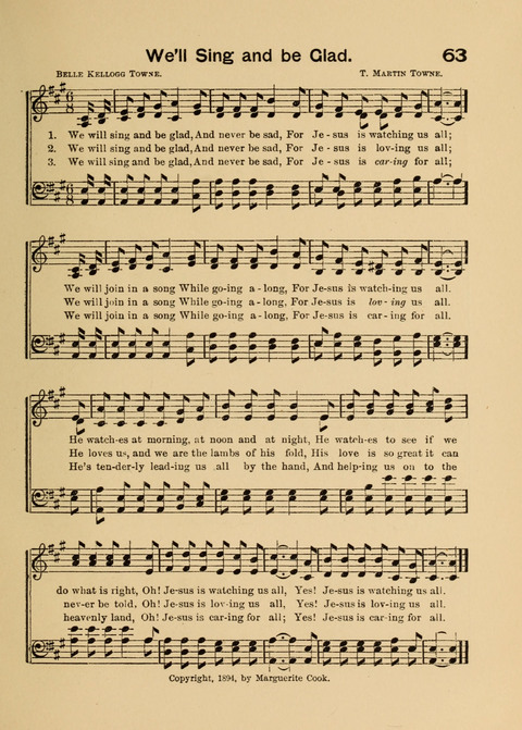 Primary Songs No. 2: for the primary class in the sabbath school and for use in the home, the kindergarten and day school page 63