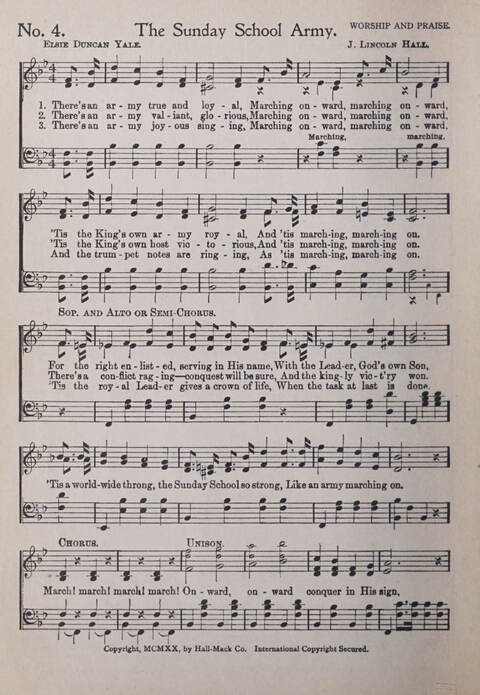 Praise and Service Songs for Sunday Schools page 4