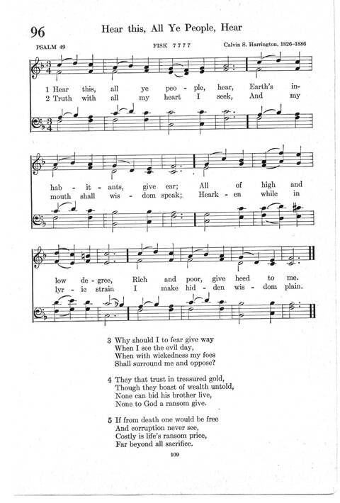 Psalter Hymnal (Red): doctrinal standards and liturgy of the Christian Reformed Church page 109