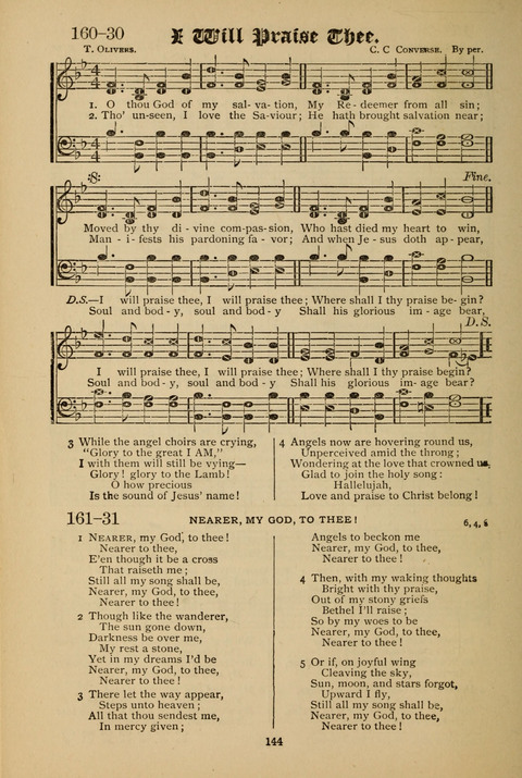 The Quartet: Four Complete Works in One Volume (Songs of Redeeming Love, The Ark of Praise, the Quiver of Sacred Song, and the Hymns of the Heart with Solos) page 144
