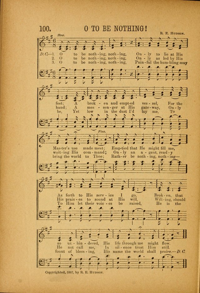 Quartette: containing Songs for the Ransomed, Songs of Love Peace and Joy, Gems of Gospel Song, Salvation Echoes, with one hundred choice selections added page 100