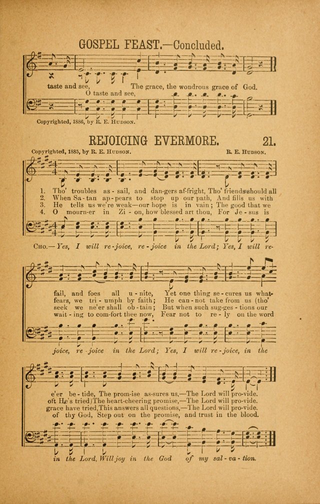 Quartette: containing Songs for the Ransomed, Songs of Love Peace and Joy, Gems of Gospel Song, Salvation Echoes, with one hundred choice selections added page 21