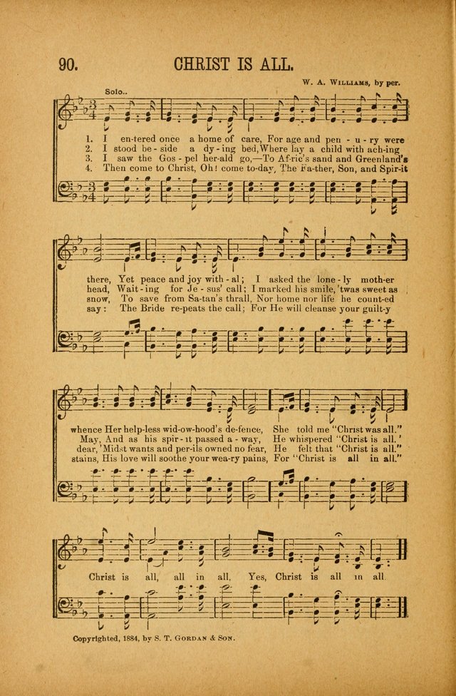 Quartette: containing Songs for the Ransomed, Songs of Love Peace and Joy, Gems of Gospel Song, Salvation Echoes, with one hundred choice selections added page 90
