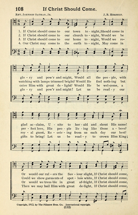 Quartets and Choruses for Men: A Collection of New and Old Gospel Songs to which is added Patriotic, Prohibition and Entertainment Songs page 110