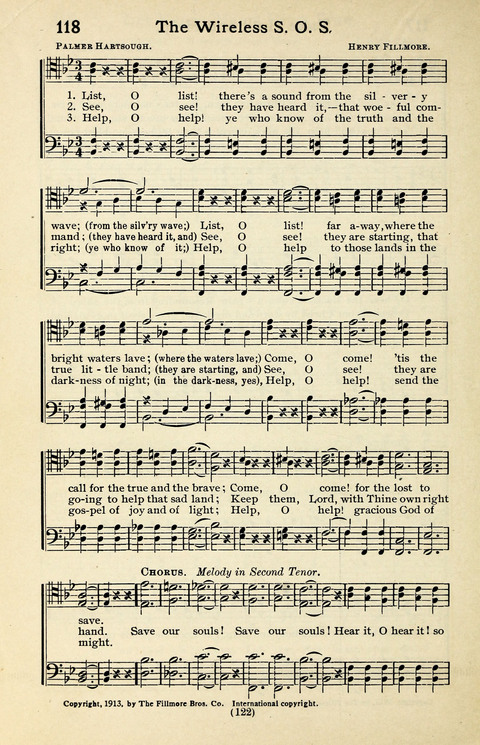 Quartets and Choruses for Men: A Collection of New and Old Gospel Songs to which is added Patriotic, Prohibition and Entertainment Songs page 120