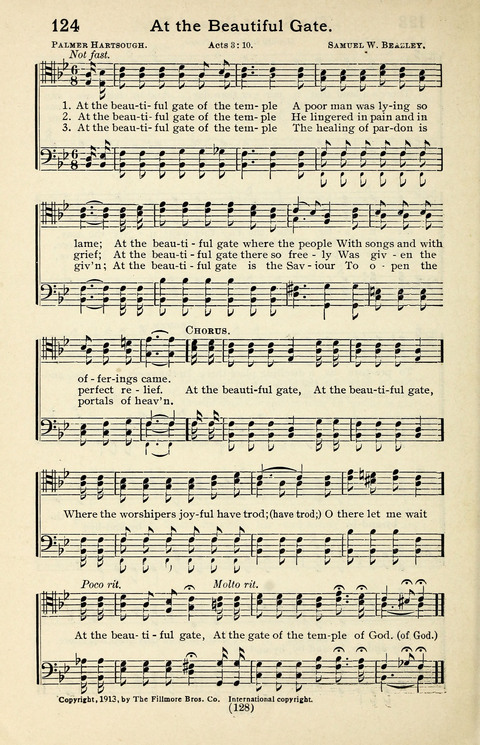 Quartets and Choruses for Men: A Collection of New and Old Gospel Songs to which is added Patriotic, Prohibition and Entertainment Songs page 126