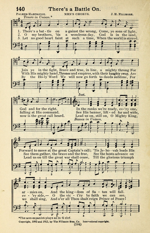 Quartets and Choruses for Men: A Collection of New and Old Gospel Songs to which is added Patriotic, Prohibition and Entertainment Songs page 142