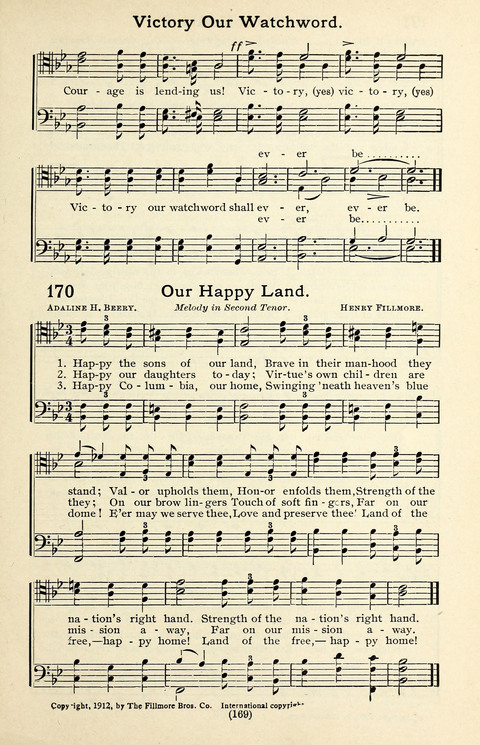 Quartets and Choruses for Men: A Collection of New and Old Gospel Songs to which is added Patriotic, Prohibition and Entertainment Songs page 167